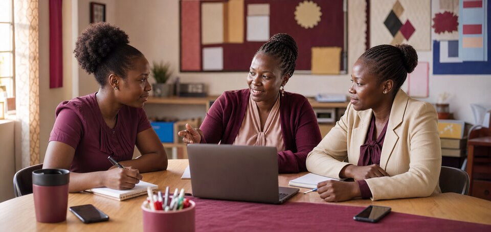 Black Zimbabwean school community using Jorar AI in an authentic school setting