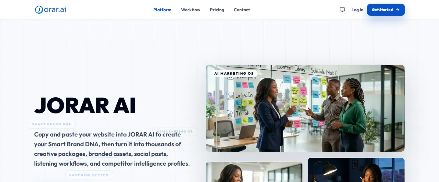 Current public homepage of Jorar AI